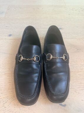 Gucci Black Leather Horsebit Loafers - Men